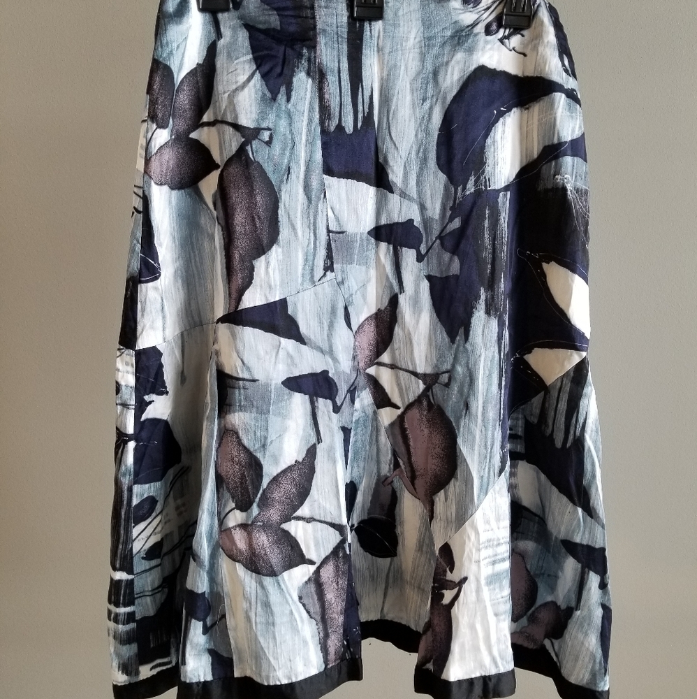 Chico's | Blue Floral Silk Skirt